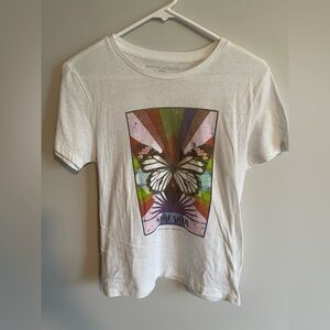 Spiritual Gangster White T-shirt with Butterfly Design